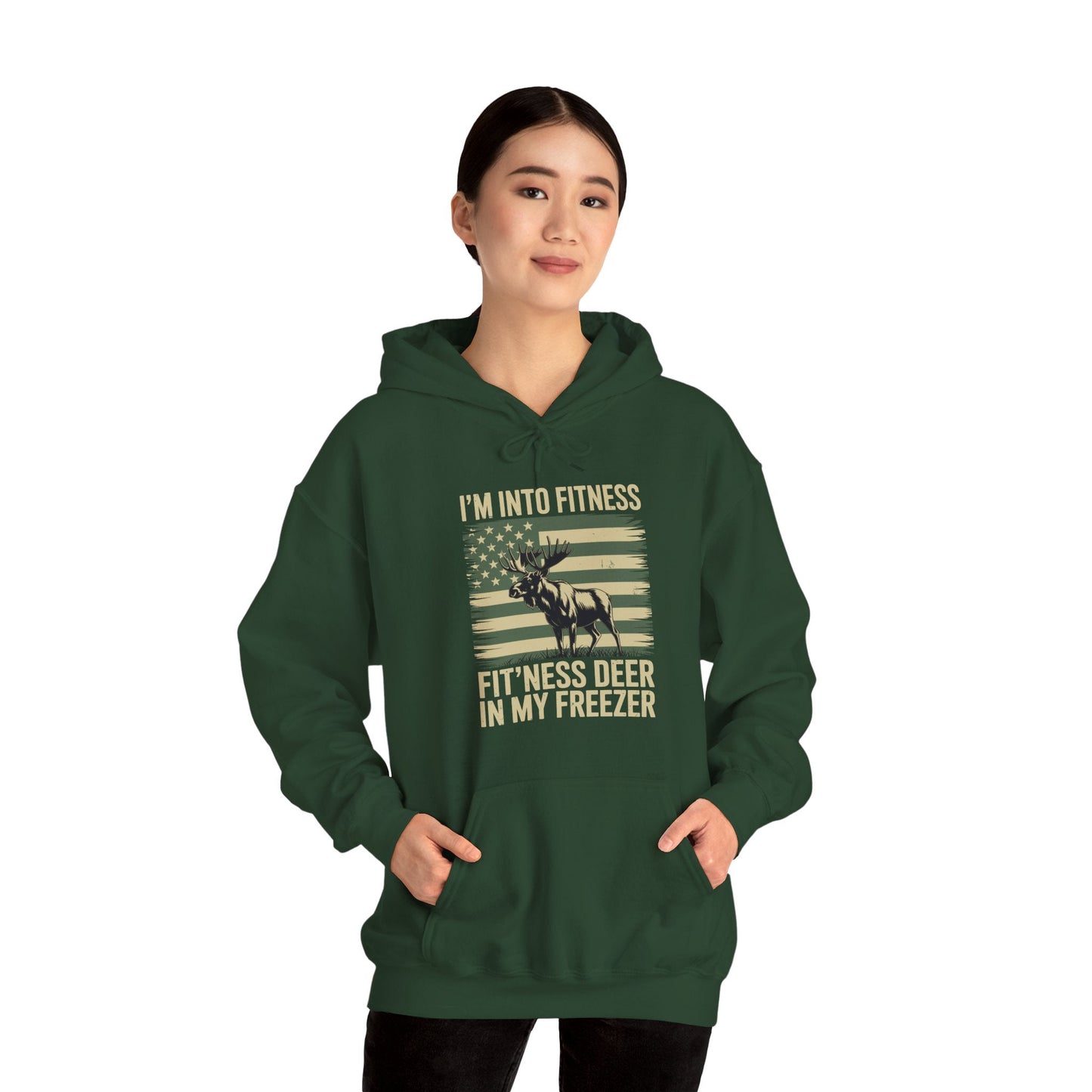 Hunting Im Into Fitness Fit Ness Deer Freezer Men Women Hoodie