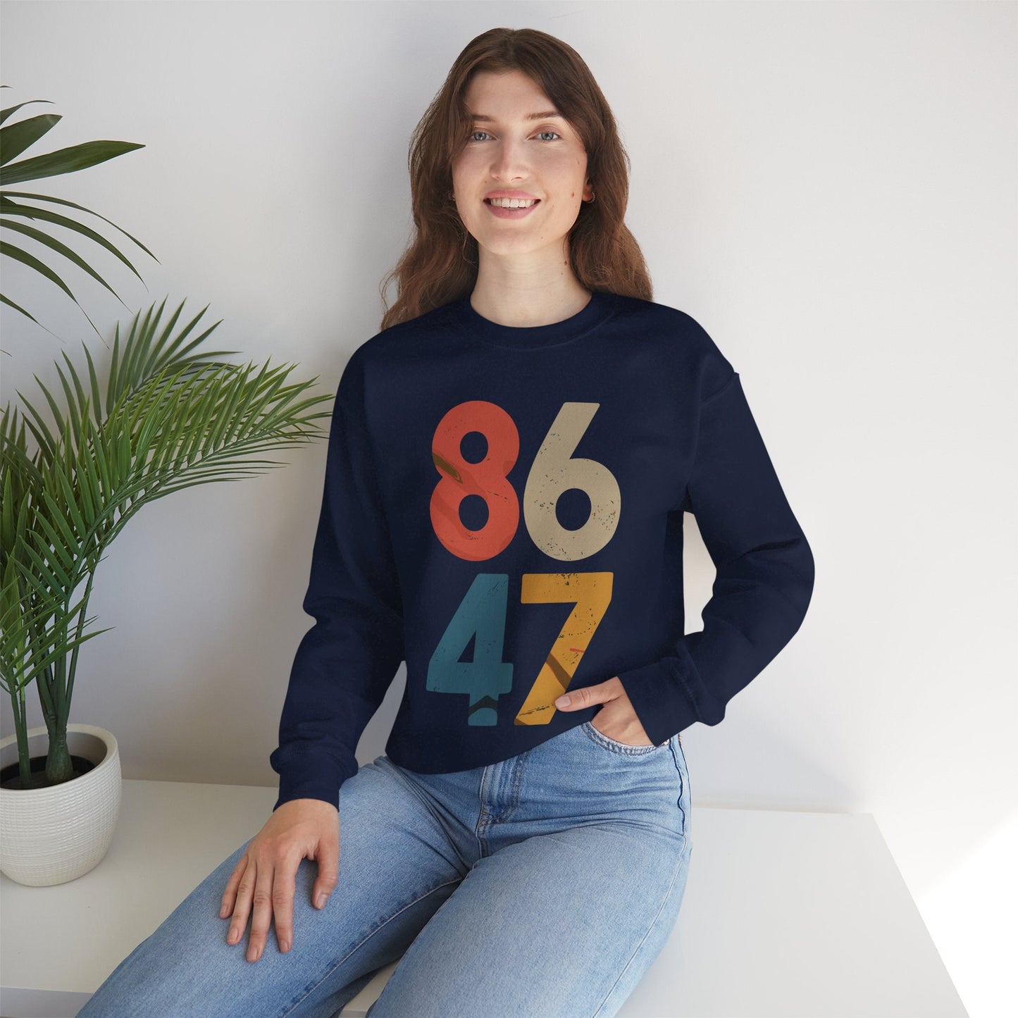 Classic Vintage 80s Style 86 47 Anti Trump Sweatshirt