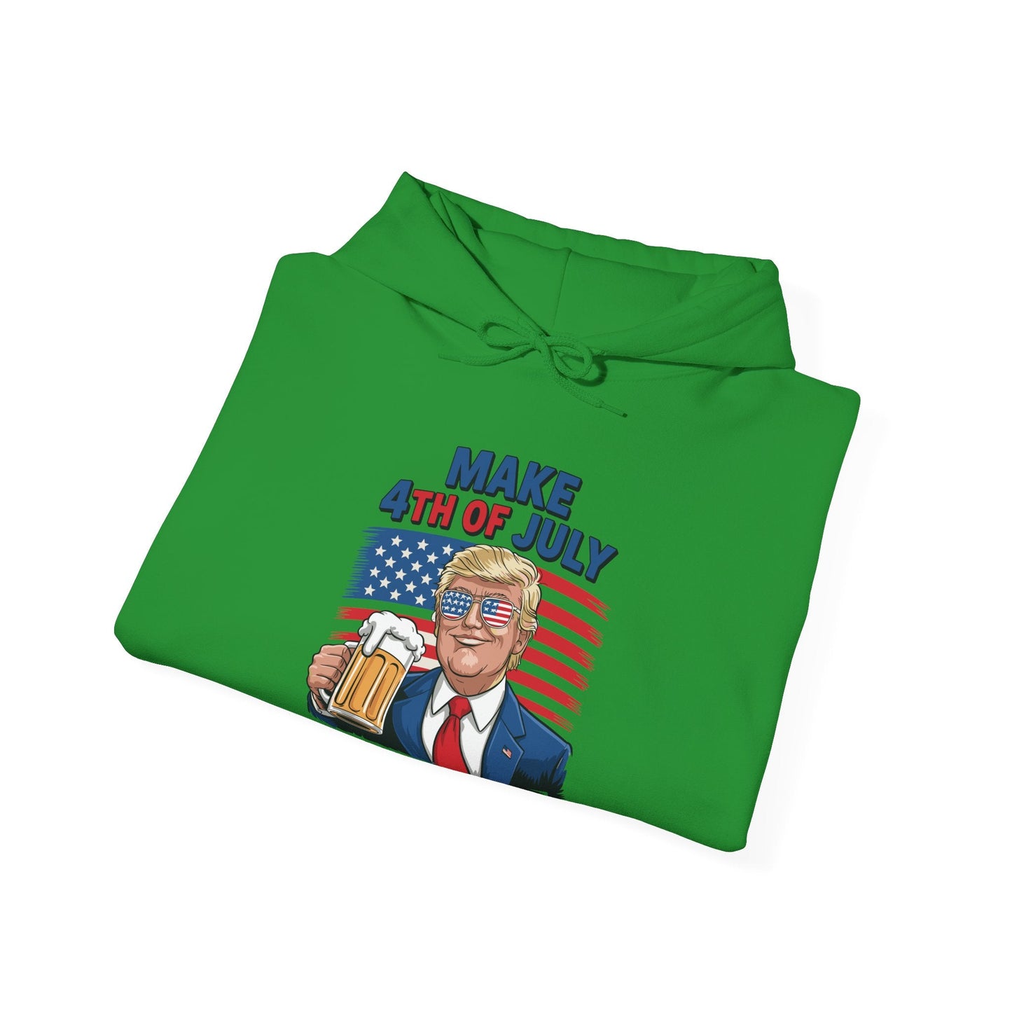 Funny Trump Make 4th Of July Great Again Drinking Beer Hoodie