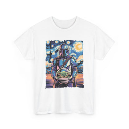 Star Wars The Mandalorian & The Child Starry Night Style T-Shirt