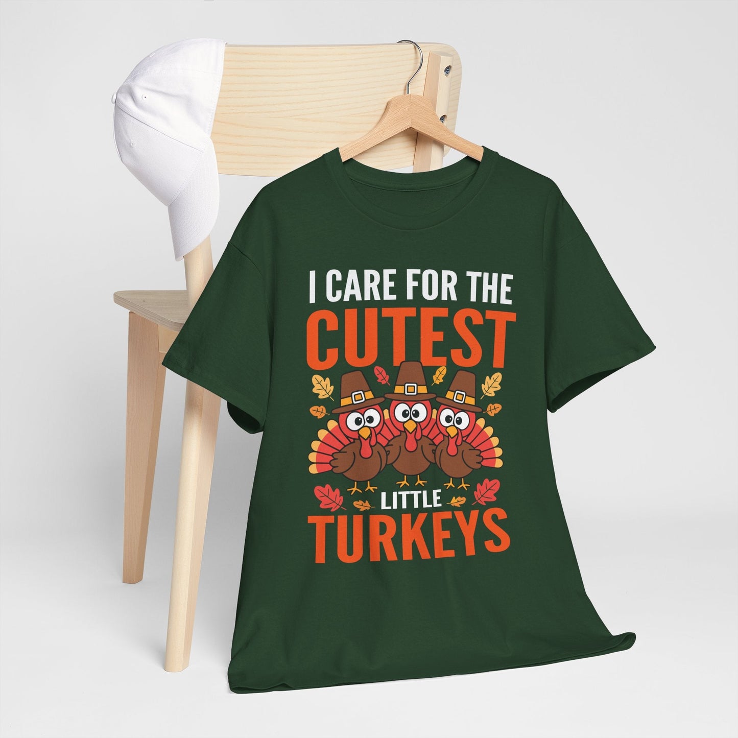 Care For Little Turkeys Nurse Fall Thanksgiving Scrub Top T-Shirt