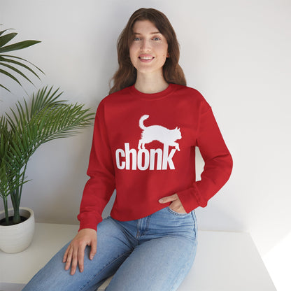 Chonk Cat Meme Funny Black Sweatshirt
