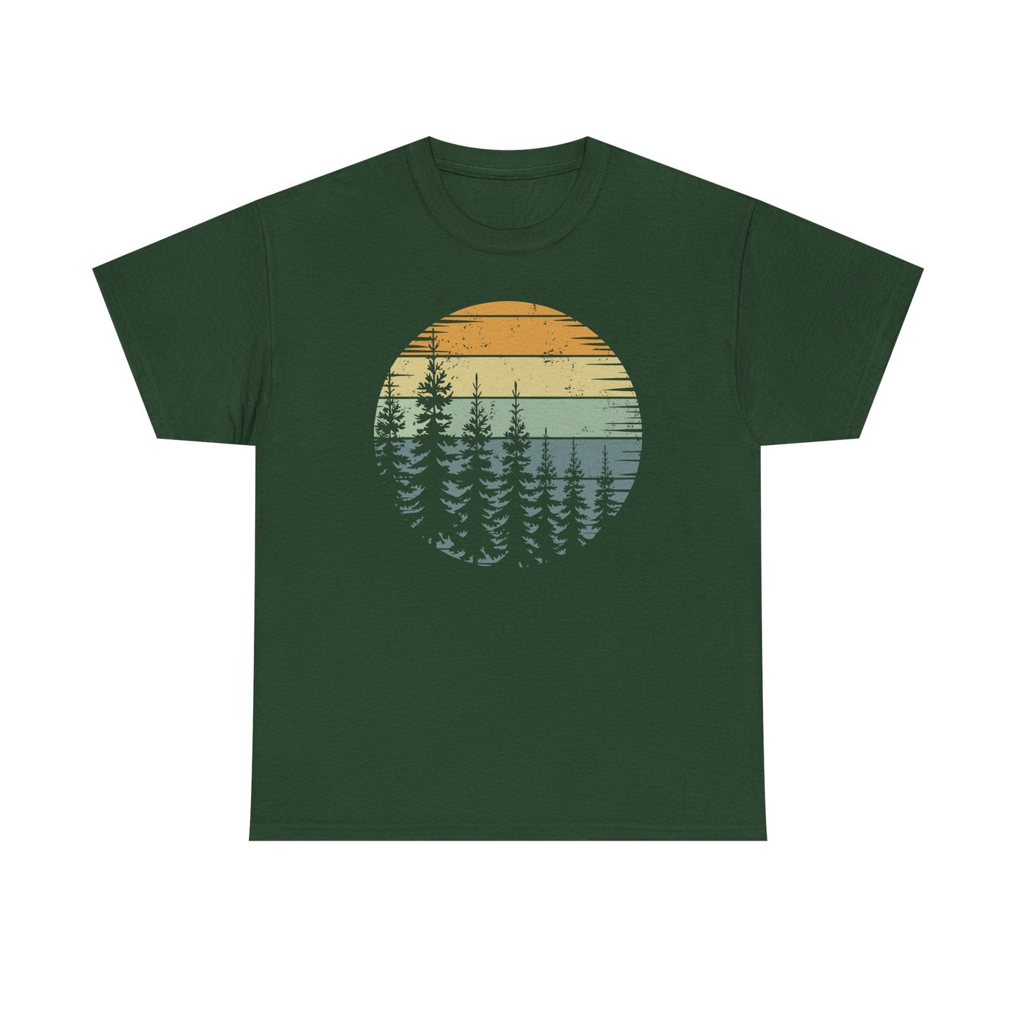 Retro Forest Trees Outdoors Nature Vintage Graphic T-Shirt