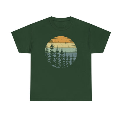 Retro Forest Trees Outdoors Nature Vintage Graphic T-Shirt