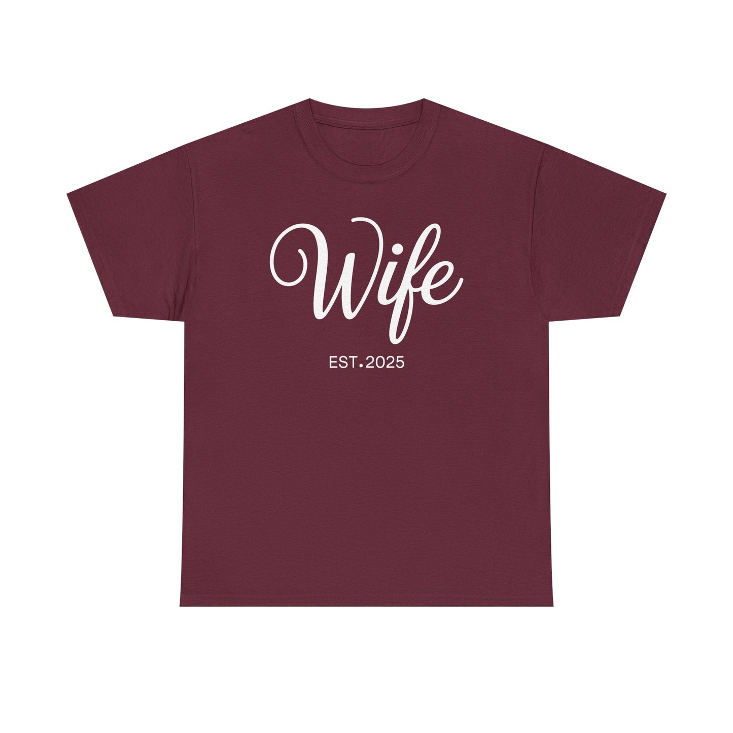 Wife Est 2025 Just Married Honeymoon Wedding Couples T-Shirt