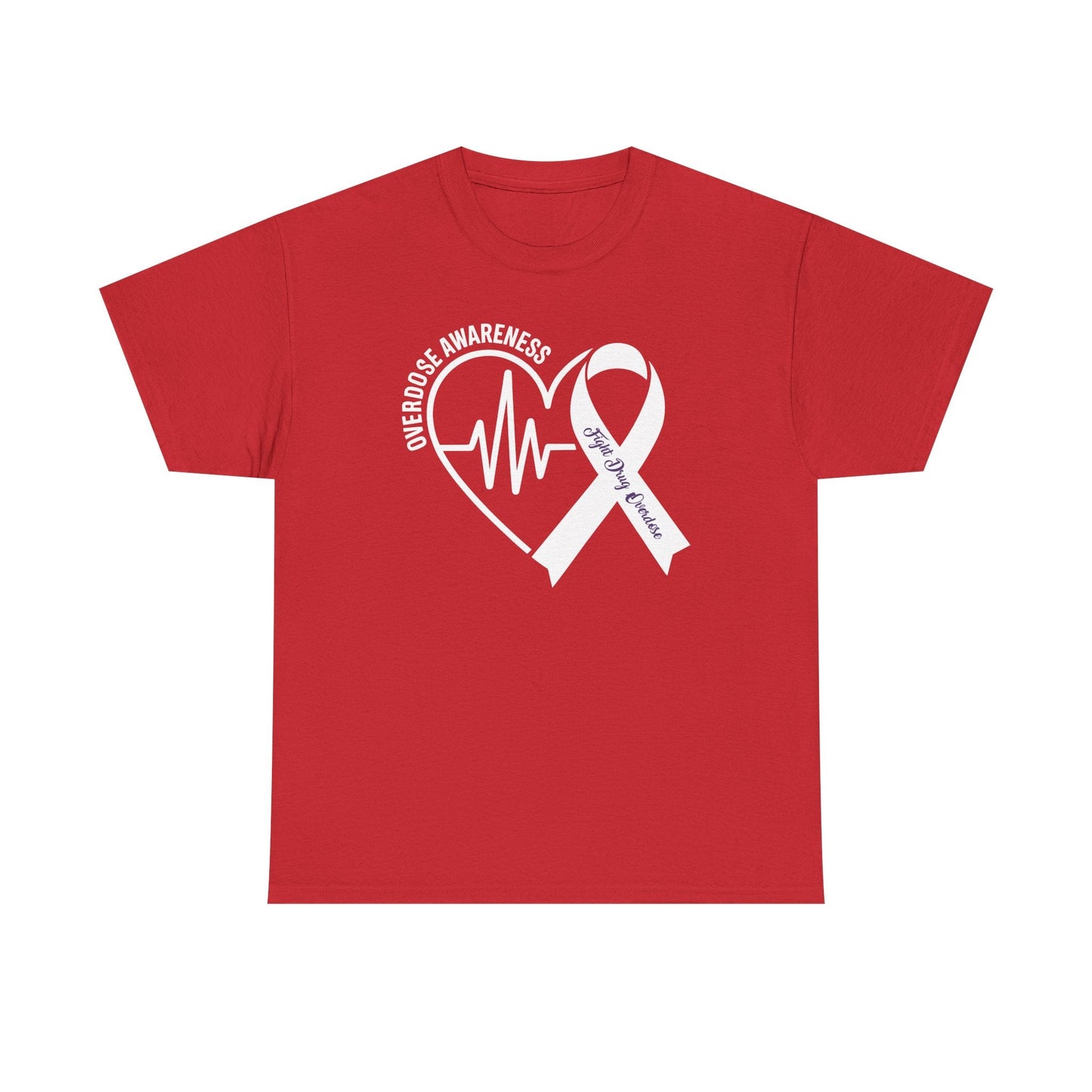 Overdose Awareness Month Heart Purple Ribbon Support T-Shirt