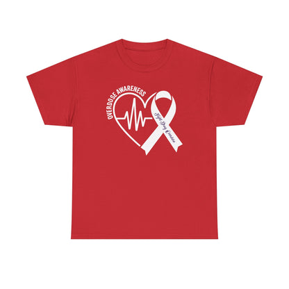 Overdose Awareness Month Heart Purple Ribbon Support T-Shirt