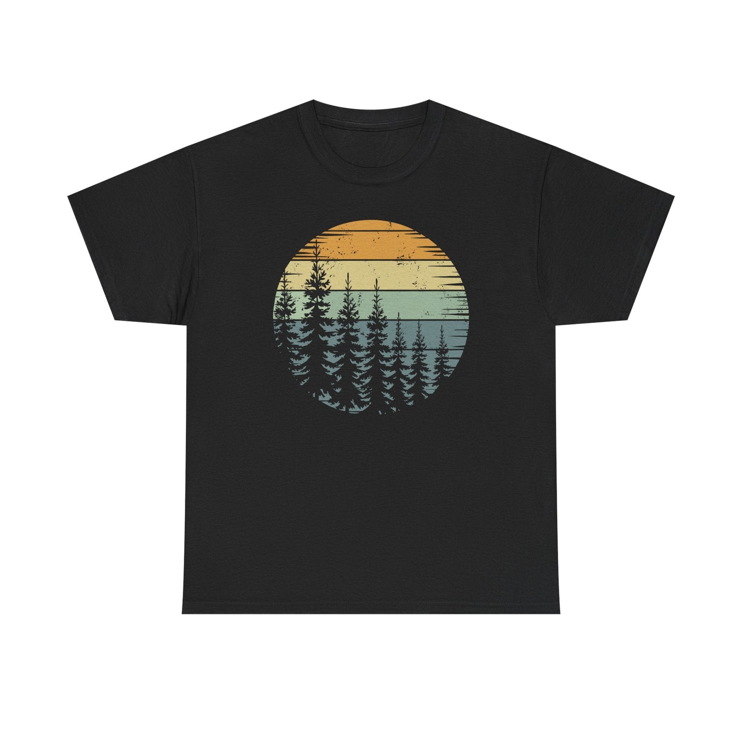 Retro Forest Trees Outdoors Nature Vintage Graphic T-Shirt