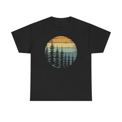 Retro Forest Trees Outdoors Nature Vintage Graphic T-Shirt
