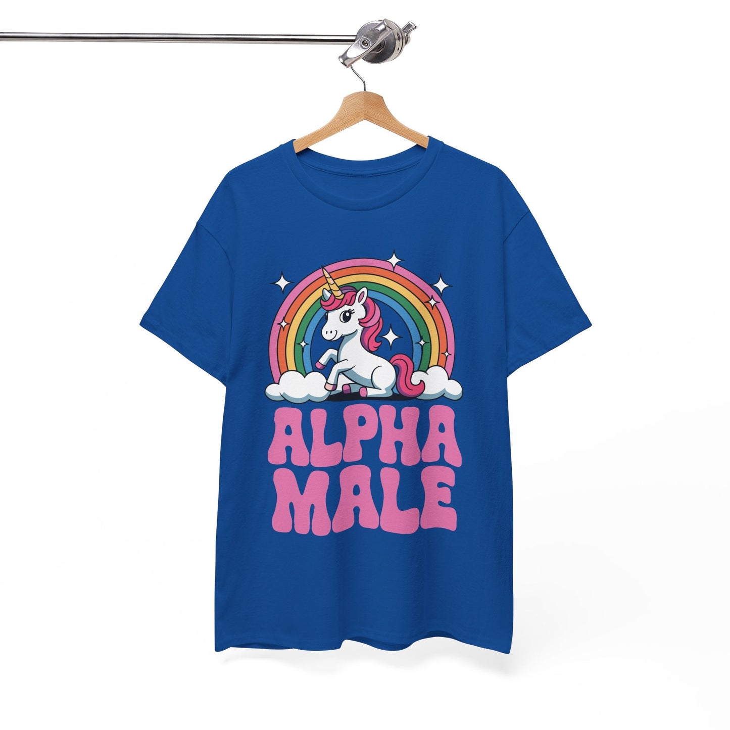 Funny Alpha Male Unicorn Sarcastic Ironic Weird Y2K Humor T-Shirt