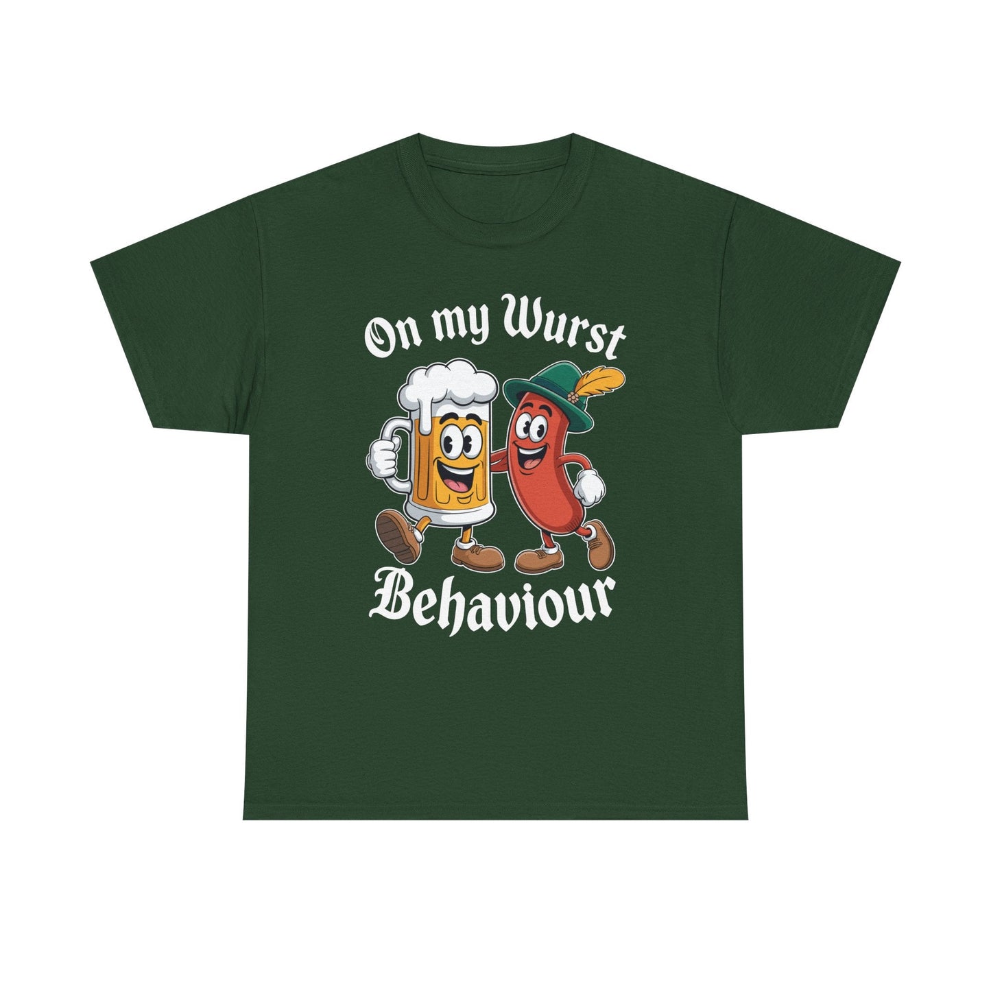 Oktoberfest On My Wurst Behaviour German Beer Sausage Adults T-Shirt