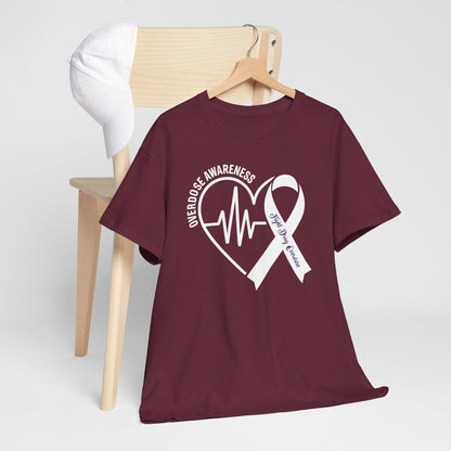 Overdose Awareness Month Heart Purple Ribbon Support T-Shirt