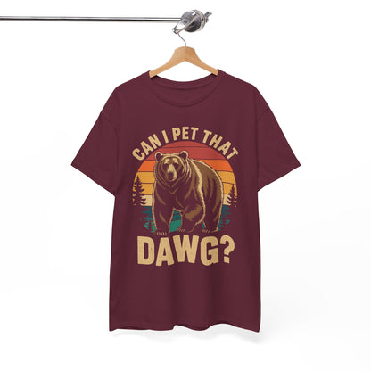 Can I Pet That Dog Funny Dawg Bear Meme Camping Hiking T-Shirt