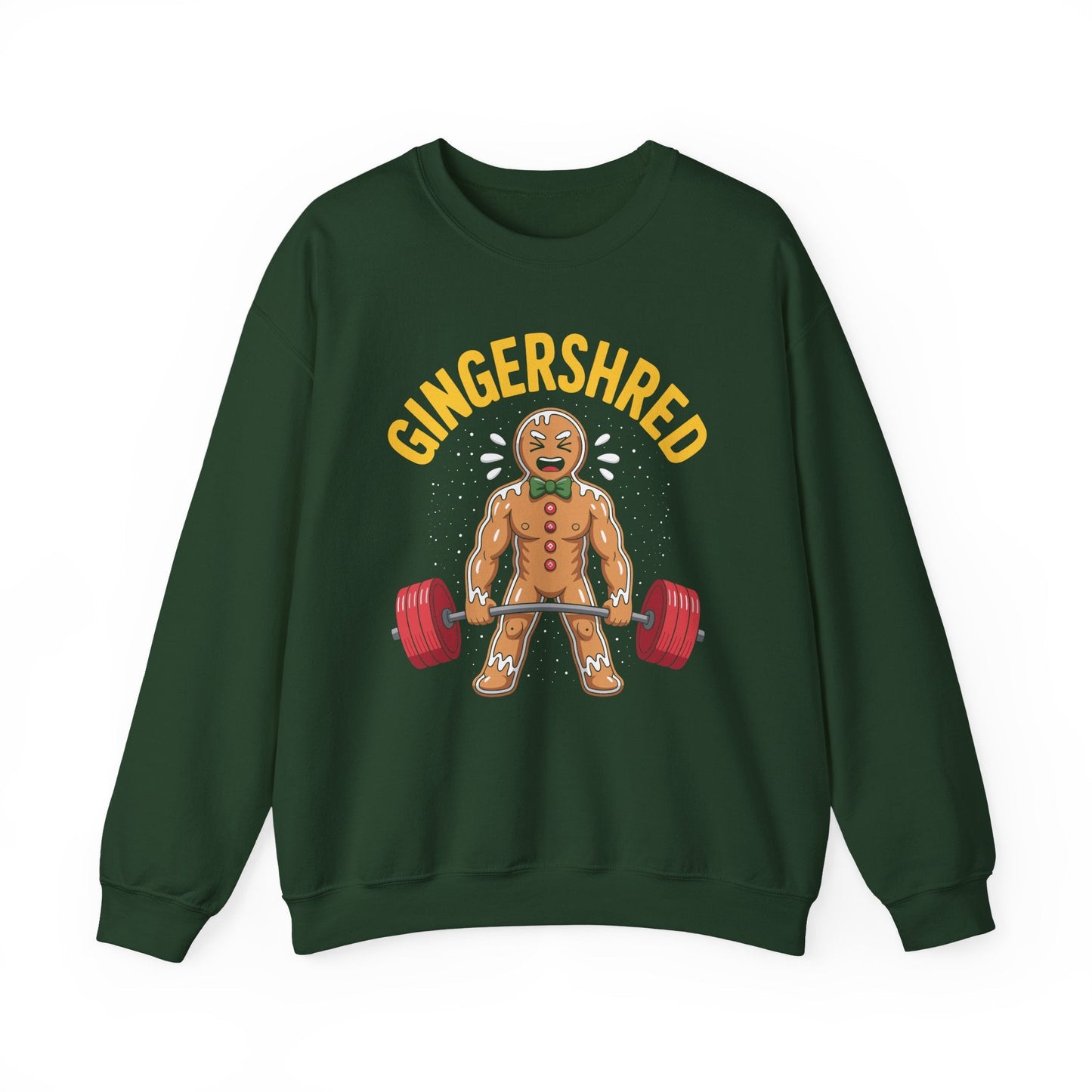 Funny Gingershred Gingerbread Man Gym Bodybuilding Christmas Sweatshirt