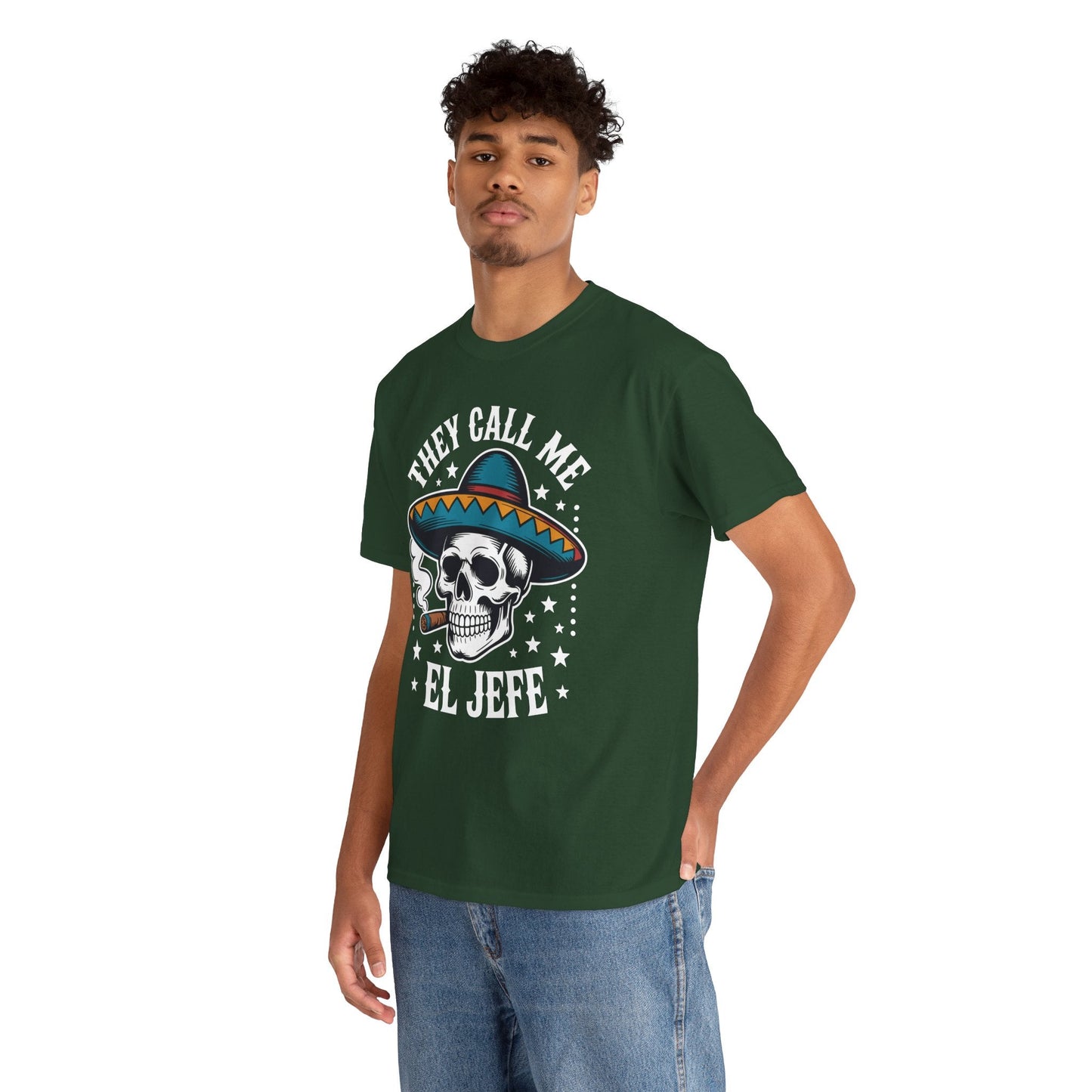 They Call Me El Jefe Mexican Sugar Skull Cinco De Mayo T-Shirt
