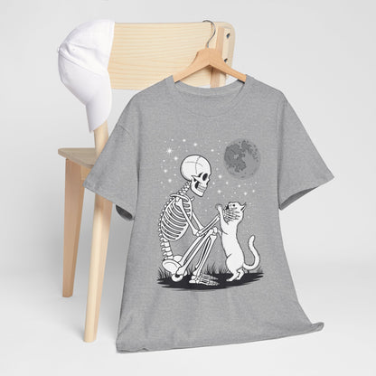 Skeleton Cat Skull Kitty Cute Goth Halloween Men Women T-Shirt