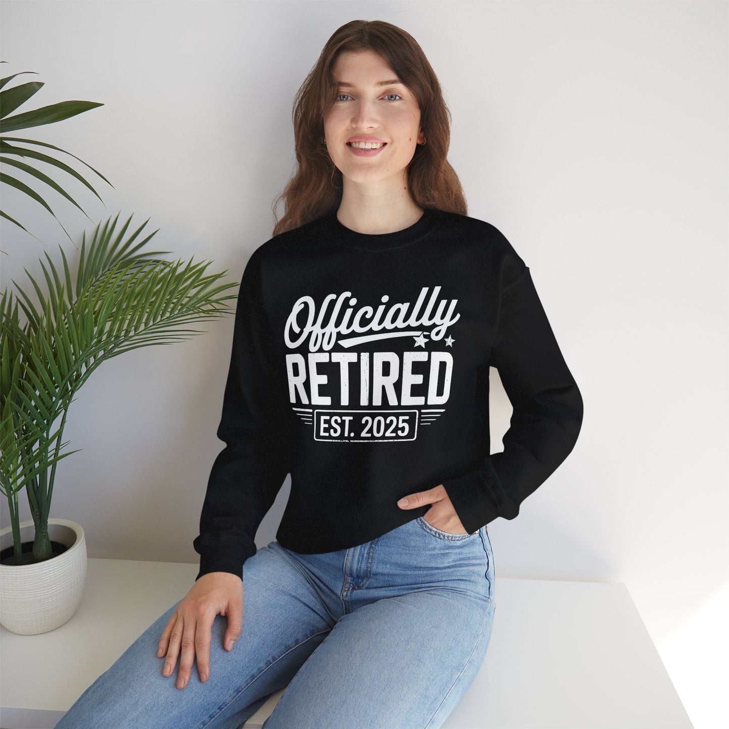 Funny Retirement 2025 Officially Retired Vintage Humor Sweatshirt