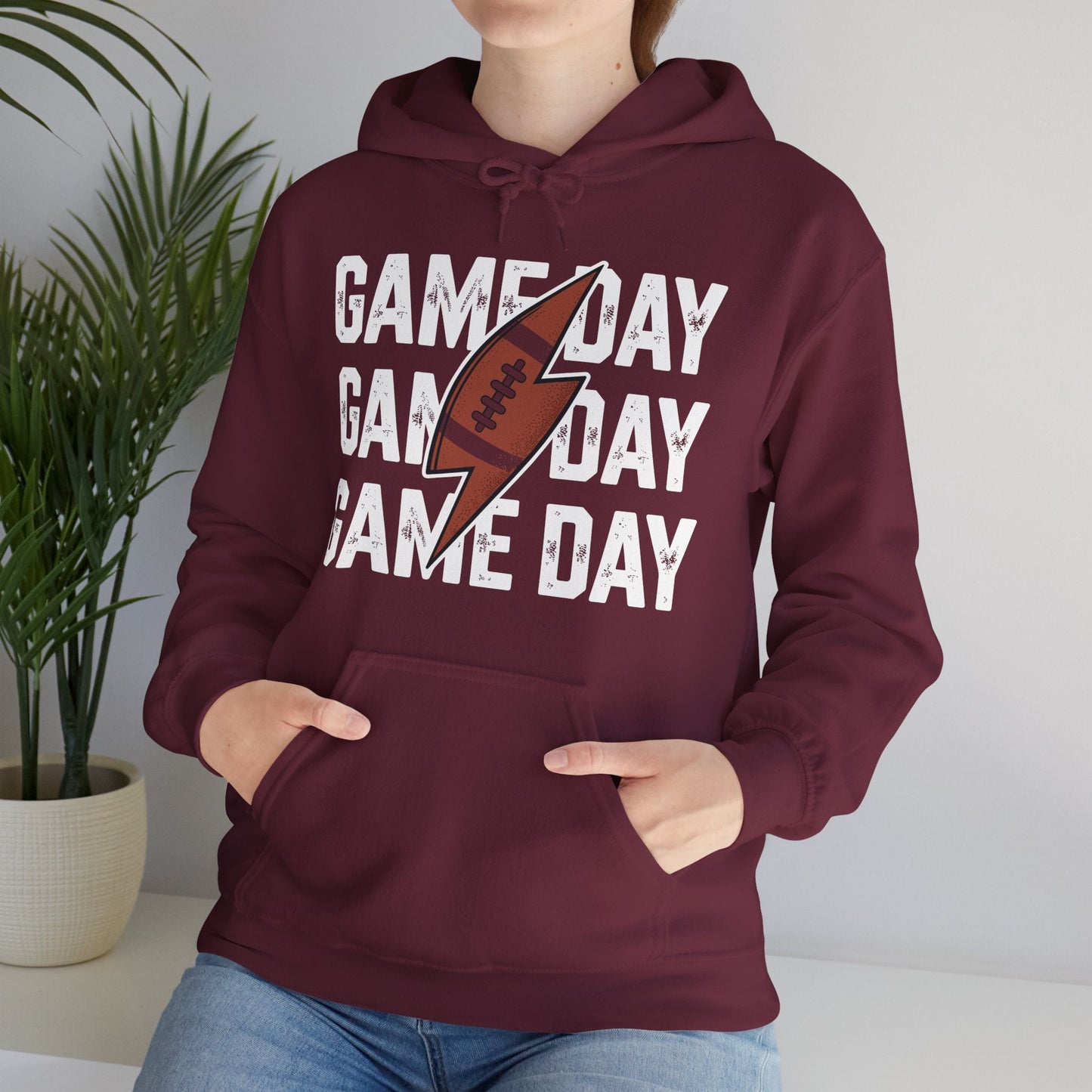 Vintage Game Day Football Lightning Bolt Funny Team Sport Hoodie
