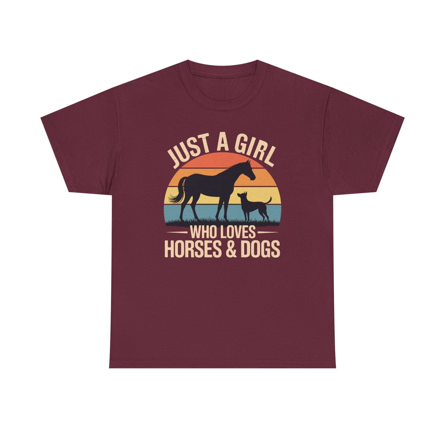Just A Girl Who Loves Horses and Dogs Women Girls T-Shirt