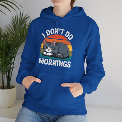 Funny Sleep Cat I Don't Do Morning Hoodie