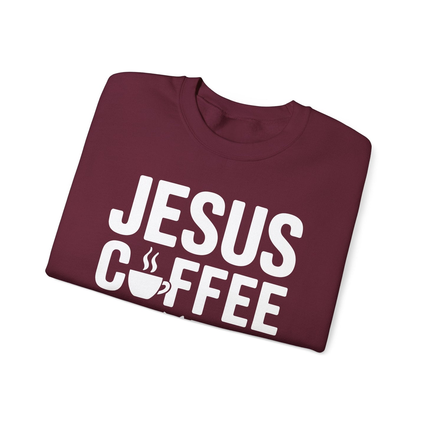 Christian Jesus, Coffee, Cats - Religous Cat Caffeine Lover Sweatshirt