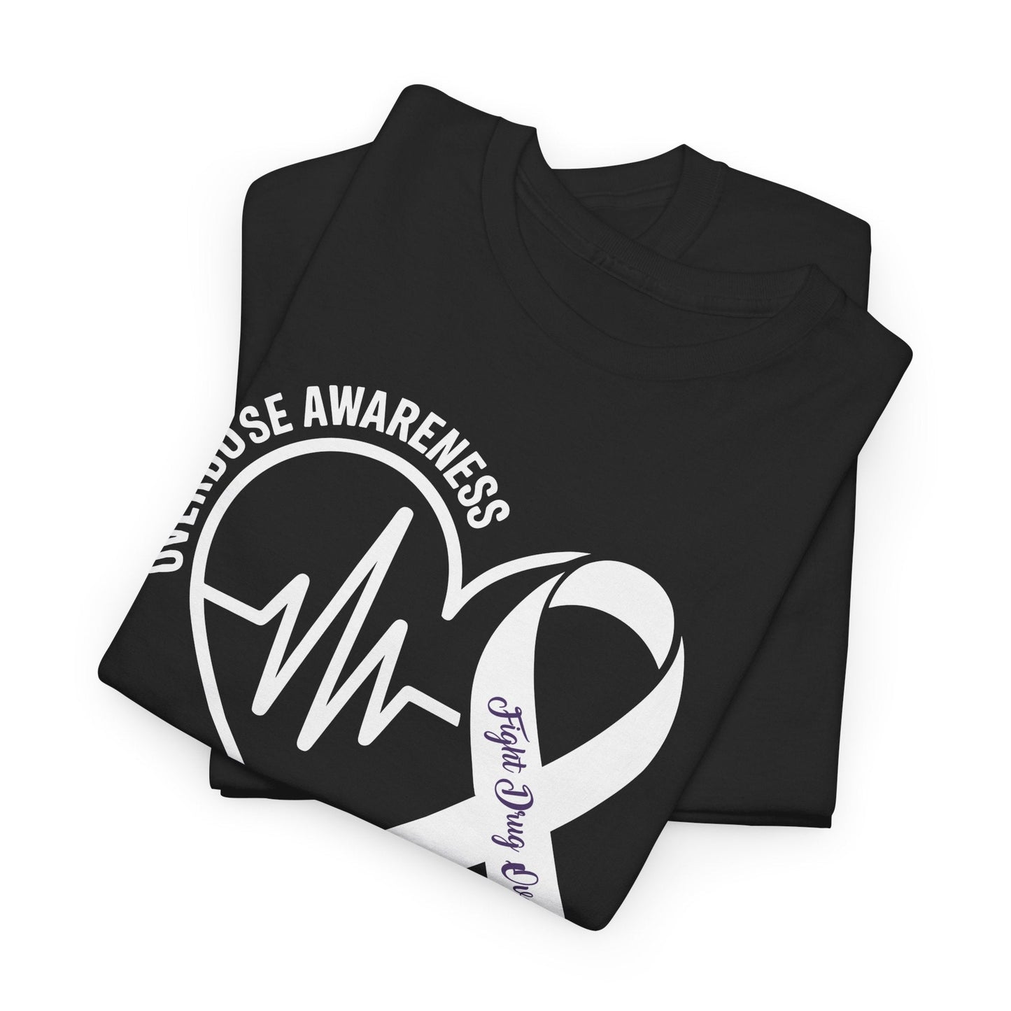 Overdose Awareness Month Heart Purple Ribbon Support T-Shirt
