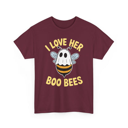 I Love Her Boo Bees Couples Halloween Adult Costume His Men T-Shirt