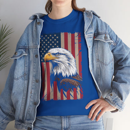 American Flag Bald Eagle Patriotic Red White Blue T-Shirt