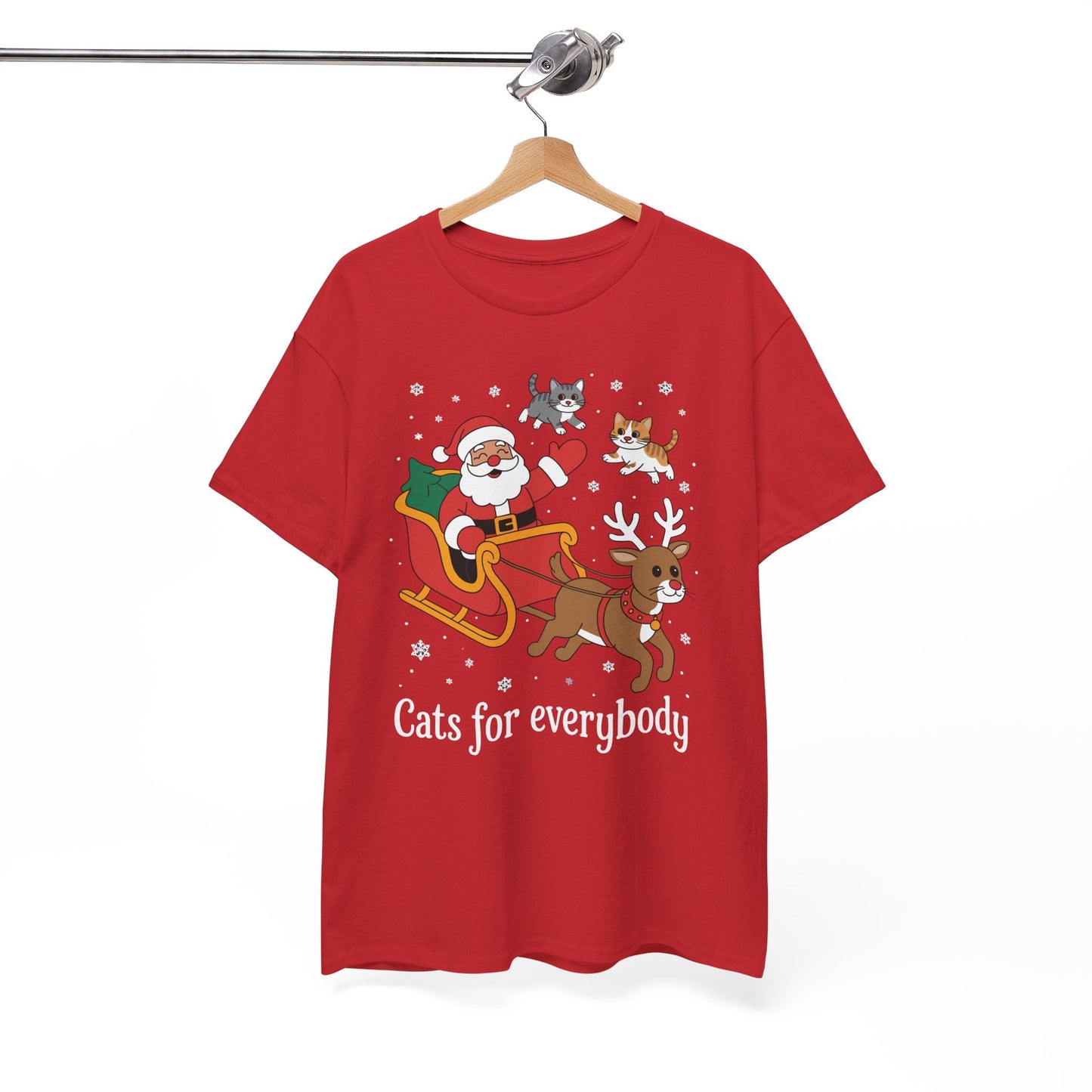 Cats For Everybody Christmas Cat Funny Xmas Women Santa T-Shirt