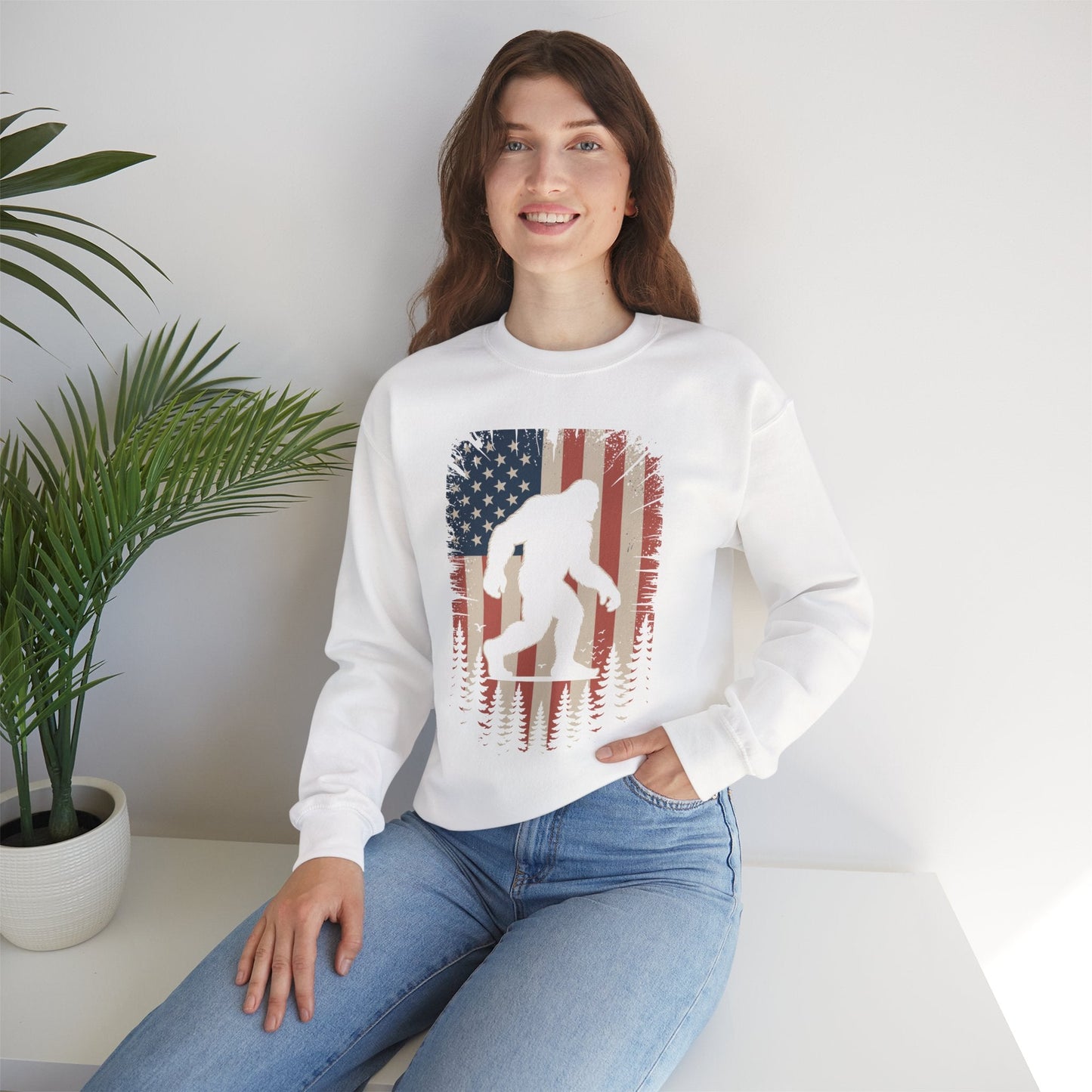 Bigfoot 4th of July Shirt American USA Flag Patriotic Sweatshirt