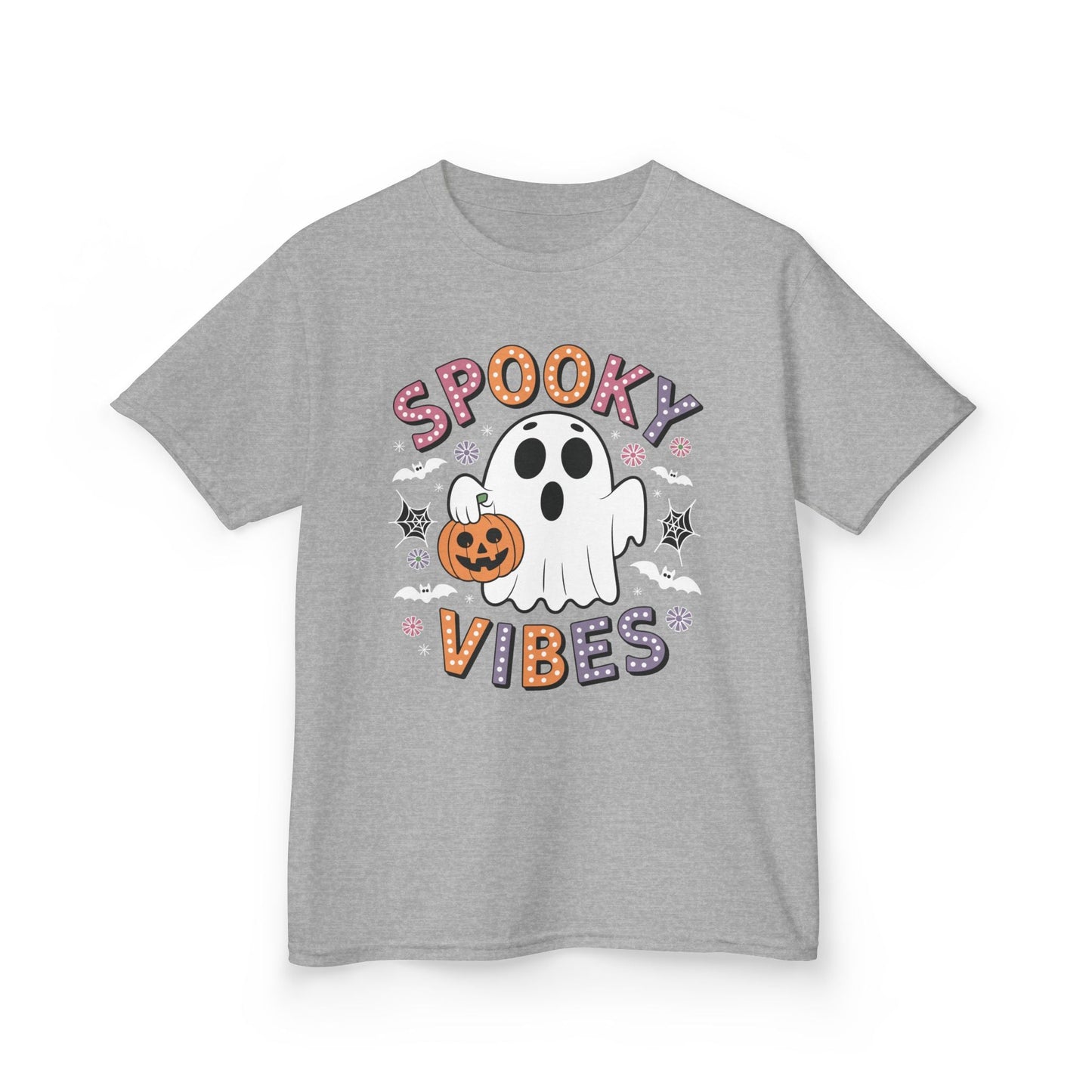 Spooky Vibes Ghost Retro Groovy Halloween Kids T-Shirt
