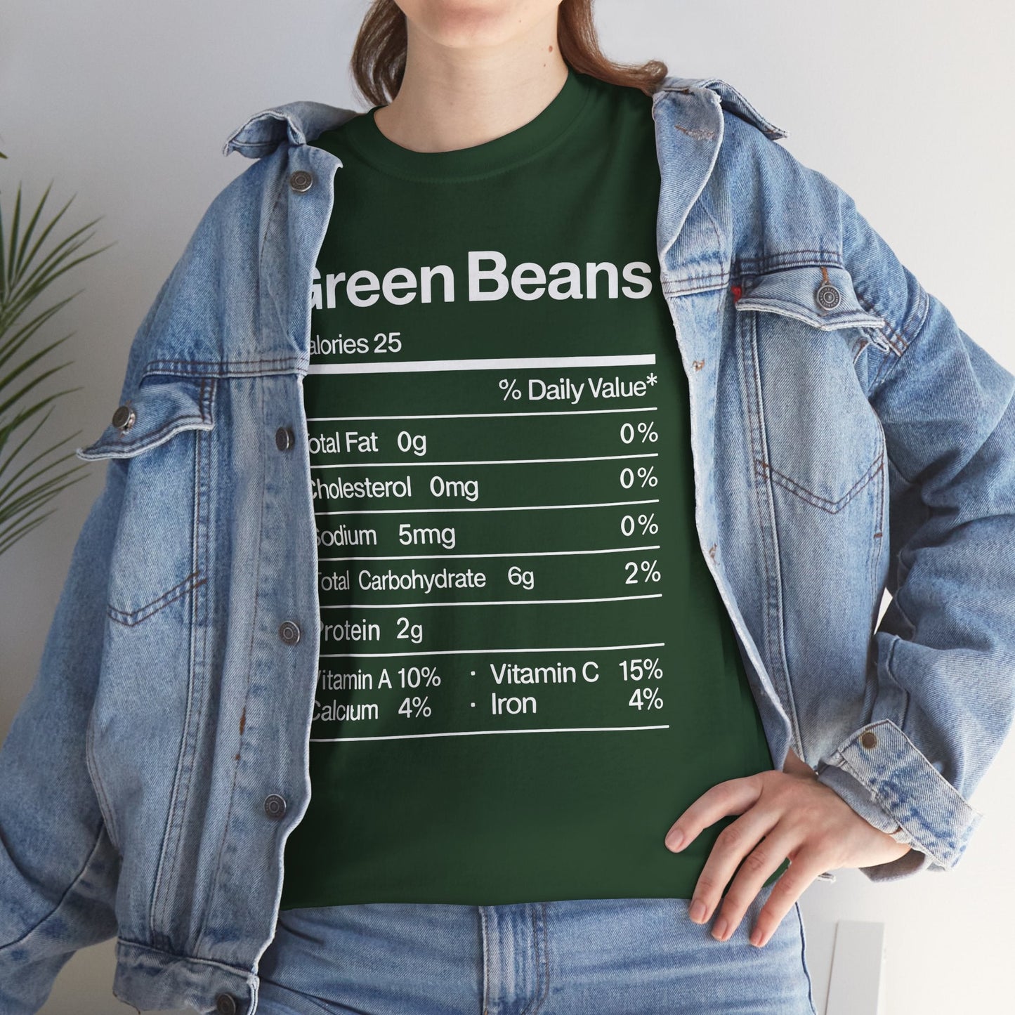 Green Beans Nutrition Facts Funny Thanksgiving Christmas T-Shirt