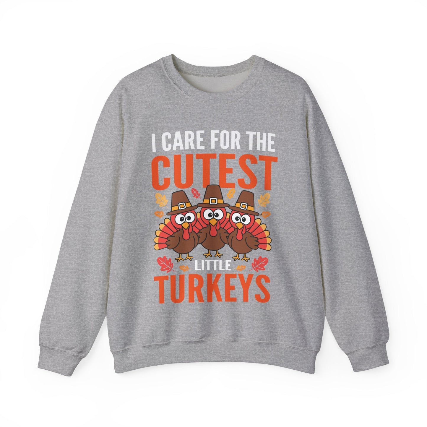 Care For Little Turkeys Nurse Fall Thanksgiving Scrub Top Sweatshirt