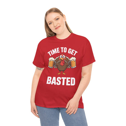 Time To Get Basted Funny Beer Thanksgiving Turkey Gift T-Shirt