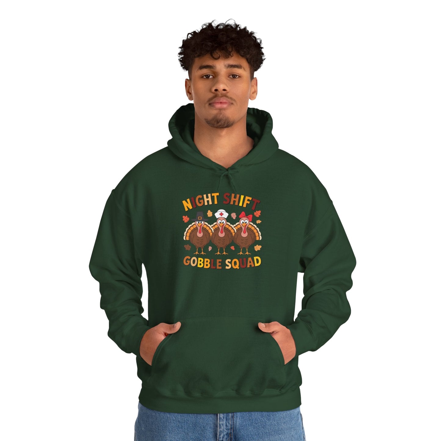 Night Shift Gobble Squad Night Worker Staff Thanksgiving Hoodie