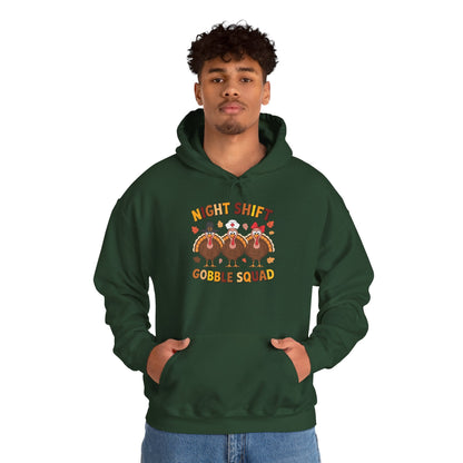 Night Shift Gobble Squad Night Worker Staff Thanksgiving Hoodie