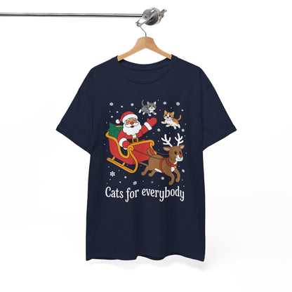 Cats For Everybody Christmas Cat Funny Xmas Women Santa T-Shirt