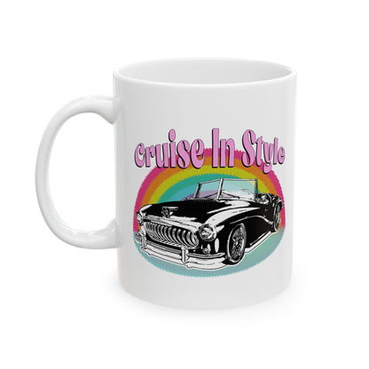 Cruise in Style Car Lover Retro Auto Gift for Drivers Coffee Mug