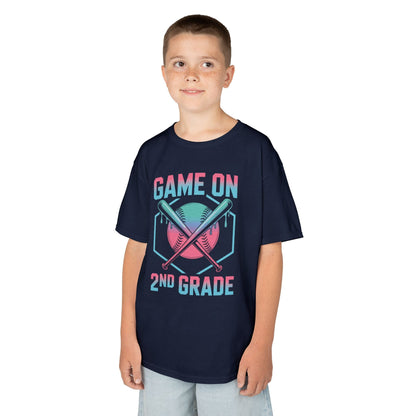 2nd Grade Back to School Baseball Drip Ice Cream Game On Kid T-Shirt