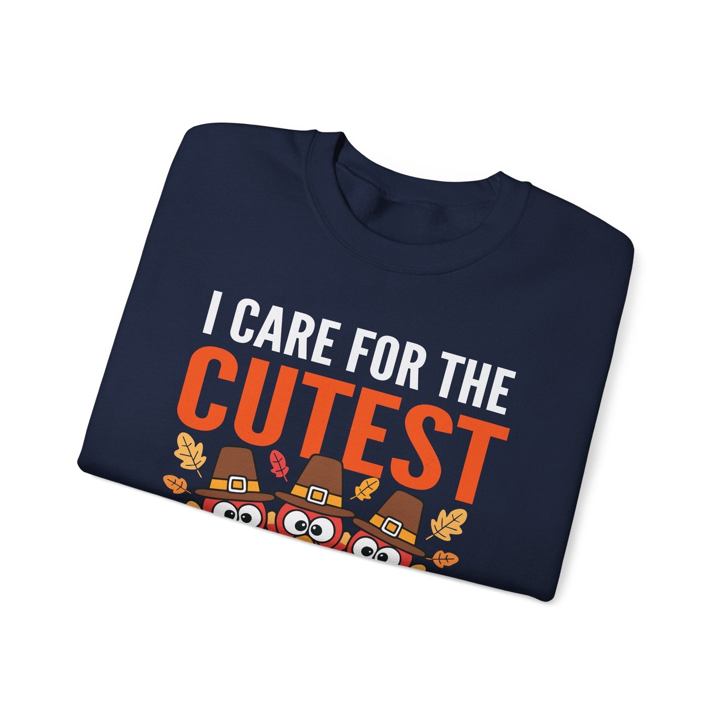 Care For Little Turkeys Nurse Fall Thanksgiving Scrub Top Sweatshirt