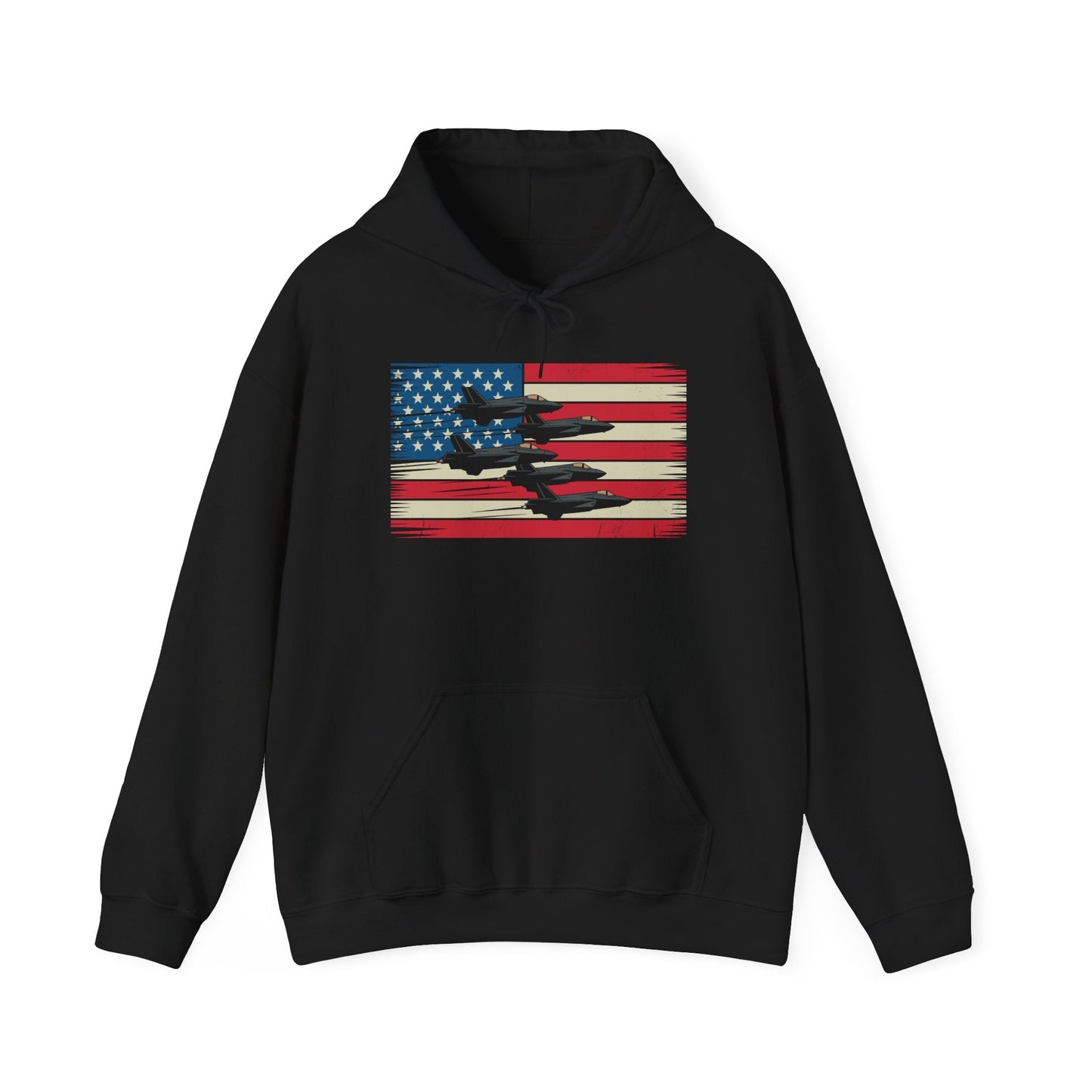 Vintage American Flag USA Fighter Jets 4th of July Patriotic Hoodie