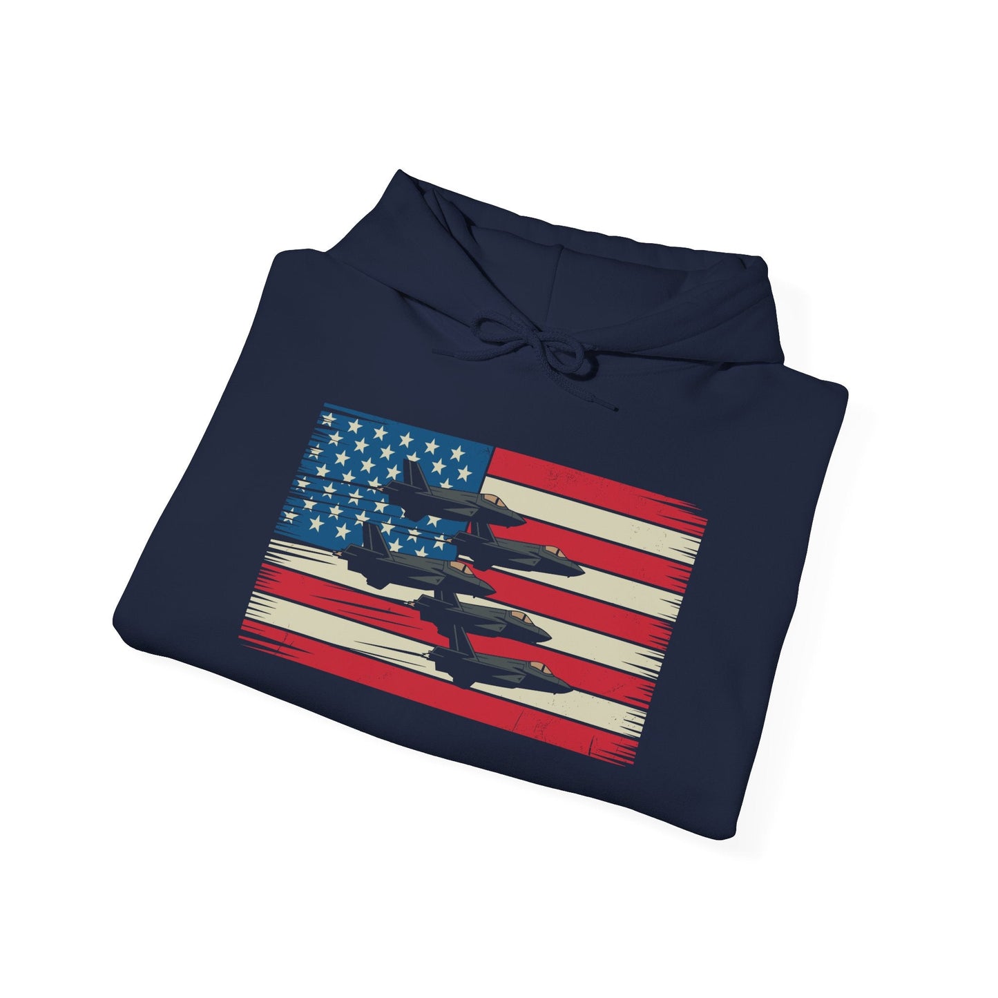 Vintage American Flag USA Fighter Jets 4th of July Patriotic Hoodie