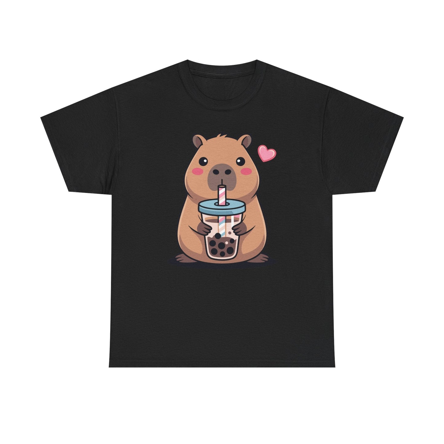Cute Capybara Kawaii Anime Drinking Bubble Tea Lover Girls T-Shirt