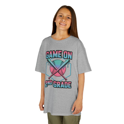 2nd Grade Back to School Baseball Drip Ice Cream Game On Kid T-Shirt