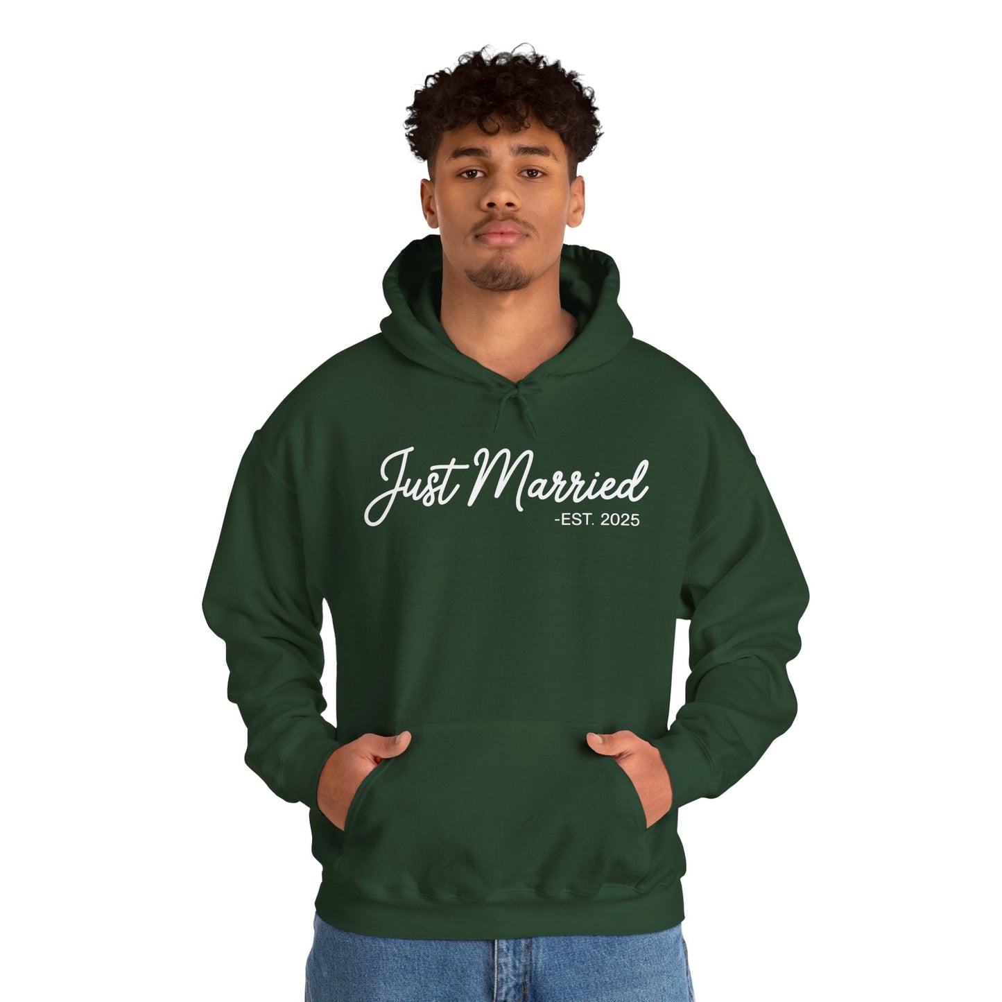 Just Married 2025 Honeymoon Wedding Couples Fiancee Hoodie