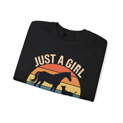 Just A Girl Who Loves Horses and Dogs Women Girls Sweatshirt