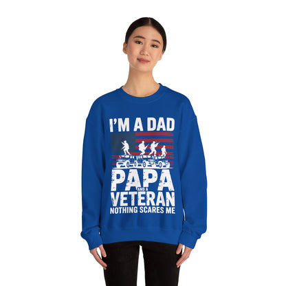I'm A Dad Papa And Veteran Funny Retro Dad Papa Grandpa Sweatshirt