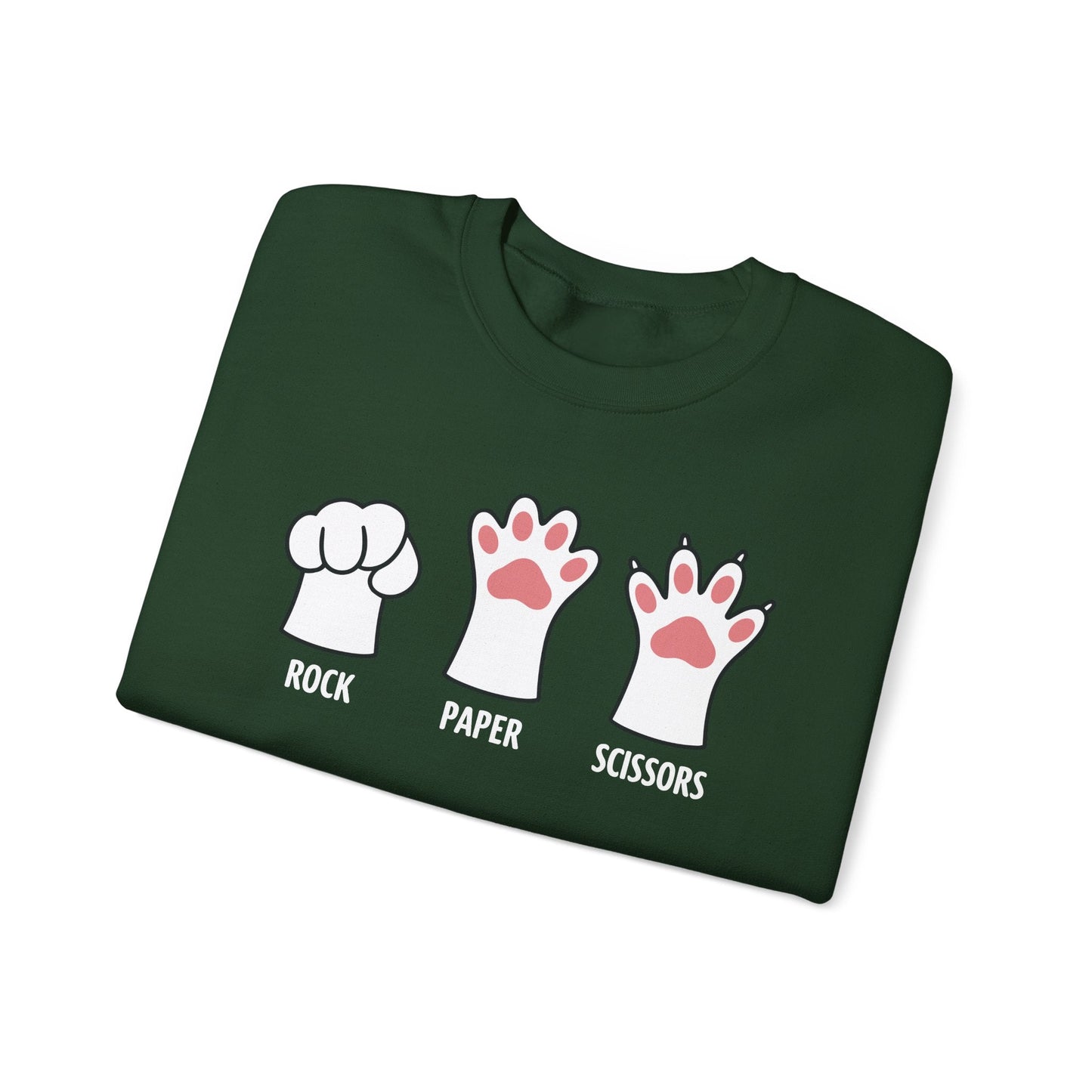 Funny  Introvert Cat Animal Rescue Rock Paper Scissors Cute Paw Cat Sweatshirt
