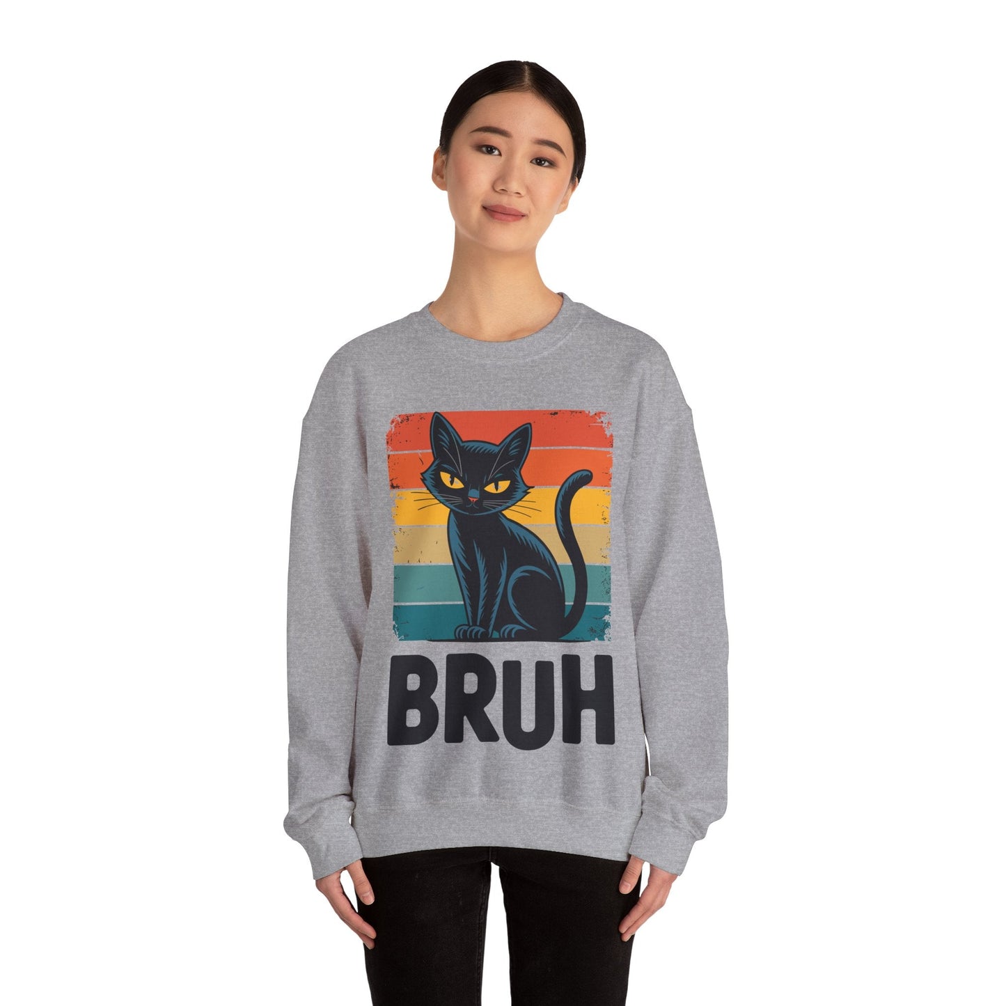 Funny Cat Bruh For Teens Boys Girls Men Women Meme Graphic Sweatshirt