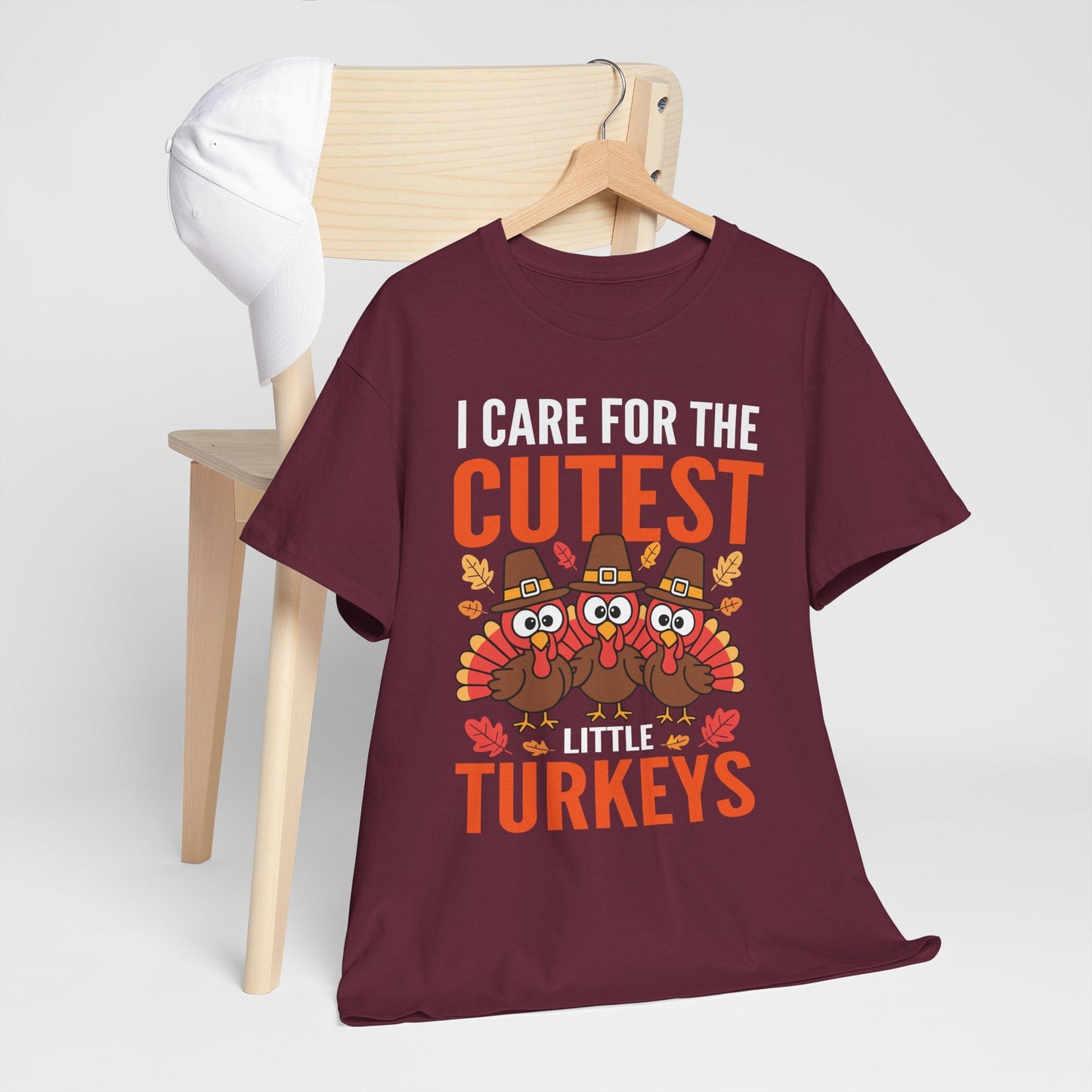 Care For Little Turkeys Nurse Fall Thanksgiving Scrub Top T-Shirt